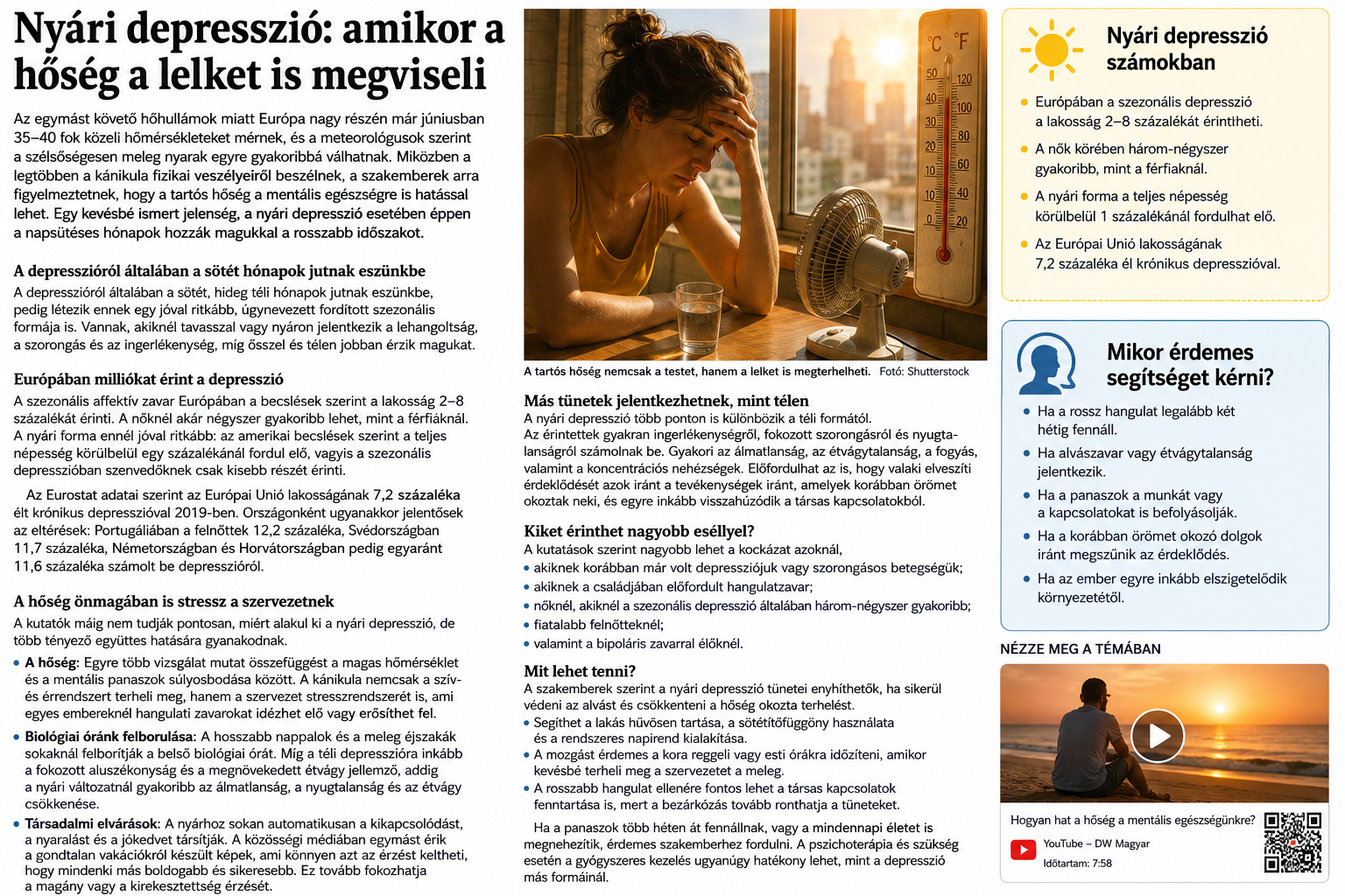 Nyári depresszió: amikor a hőség a lelket is megviseli